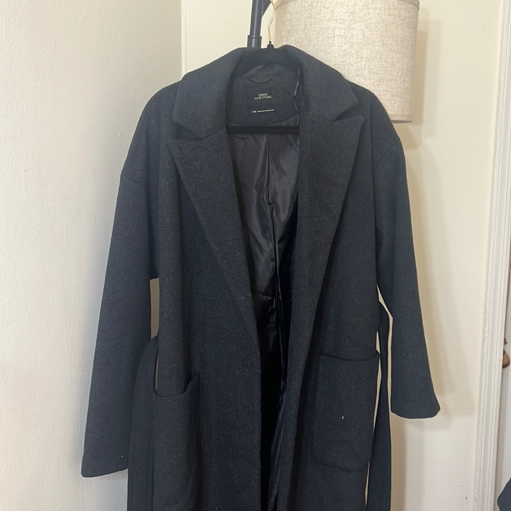 Urban Outfitters Black Trench Coat - M